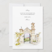 トスカーナの水の色イタリアのブライドメイド提案カード セーブザデート (裏面)