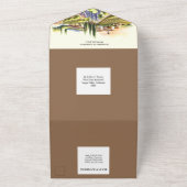 トスカーナの水の色結婚のブドウ畑トスカーナ荘 オールインワン招待状 (外側)