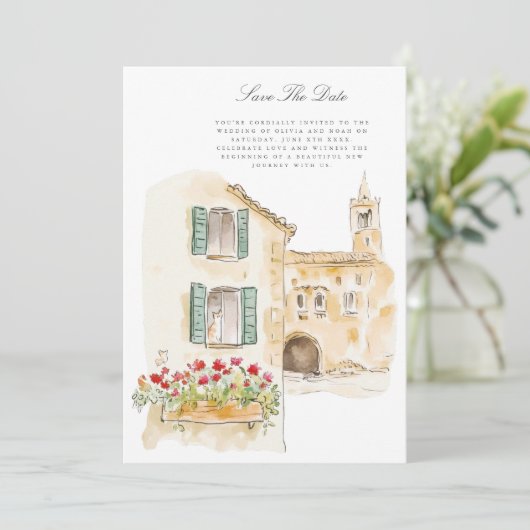 トスカーナの水イタリアン色は日付カードを保存 案内状 (スタンド正面)