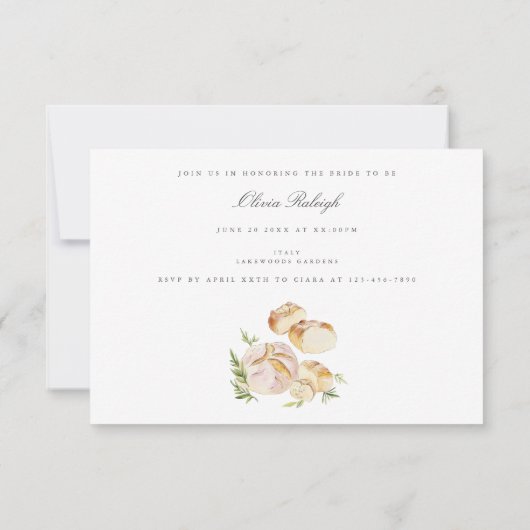 トスカーナの水彩画 bachelorette party 招待状 (裏面)
