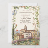 トスカーナの水色イタリアの目的地の結婚式 招待状 (正面)