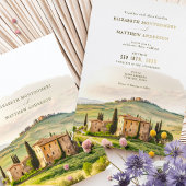 トスカーナの水色イタリアの目的地の結婚式 箔招待状