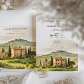 トスカーナの水色イタリアの目的地の結婚式 箔招待状