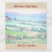 トスカーナの田舎、ボトルラベル ワインラベル (シングルラベル)