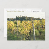 トスカーナの町とキアンティのブドウ園の景色 ポストカード (正面/裏面)