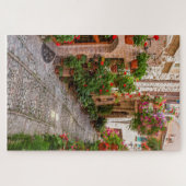 トスカーナの町 – 静かな石畳の通り ジグソーパズル (横)