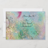 トスカーナの白樺の木々、青緑のきらきら 招待状 (裏面)