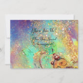 トスカーナの白樺の木々、青緑金がきらきら 招待状 (裏面)