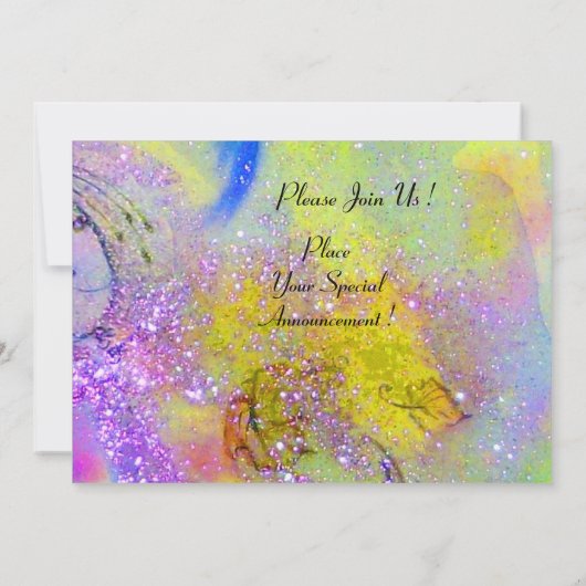 トスカーナの白樺の木たち,黄色 緑 紫色のきらきら 招待状 (裏面)