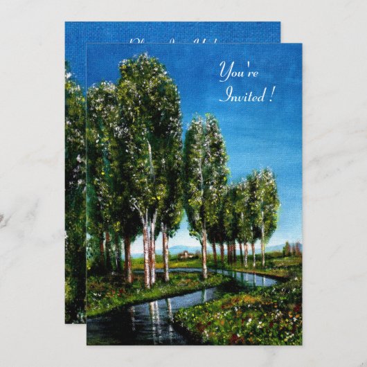トスカーナの白樺の木 招待状 (正面/裏面)