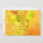 トスカーナの白樺の木 緑 茶色 黄色のきらきら 招待状 (裏面)