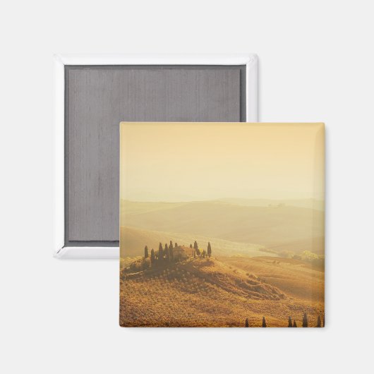 トスカーナの磁石の風景の上の日の出 マグネット (正面/裏面)