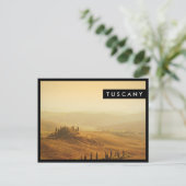 トスカーナの端ポストカードの風景の上の日の出 ポストカード (スタンド正面)