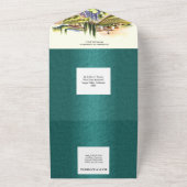 トスカーナの結婚水彩葡萄畑イタリアンワイナリー オールインワン招待状 (外側)