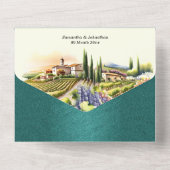 トスカーナの結婚水彩葡萄畑イタリアンワイナリー オールインワン招待状 (裏面)