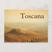 トスカーナの葉書の風景を覆うサンライズ文字 ポストカード (正面)