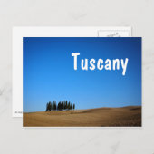 トスカーナの葉書を持つヒノキの木と丘文字 ポストカード (正面/裏面)