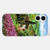 トスカーナの虹彩、紫色の花畑の風景 Case-Mate iPhoneケース (裏面 (横))