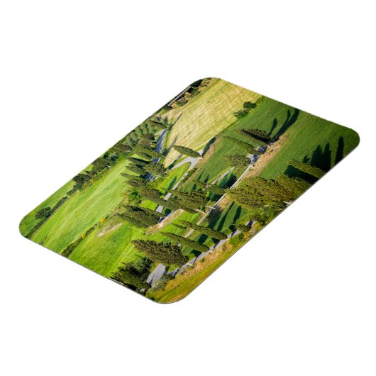 トスカーナの長方形マグネットにサイプレスの裏地の道路 マグネット (左側)