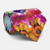 トスカーナの風景でヒマワリと黒い雄鶏 ネクタイ (ロール)