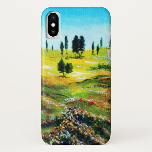トスカーナの風景とケシ，特定 Case-Mate iPhoneケース (裏面)
