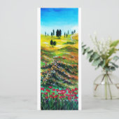 トスカーナの風景とポピー , 白 招待状 (スタンド正面)