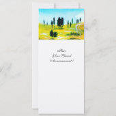 トスカーナの風景とポピー , 白 招待状 (裏面)