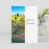 トスカーナの風景とポピー , 白 招待状 (スタンド正面)