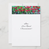 トスカーナの風景とポピー , 白 招待状 (裏面)