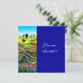 トスカーナの風景とポピー ,青 招待状 (スタンド正面)