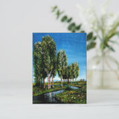 トスカーナの風景に立つ白樺の木 インビテーションポストカード (スタンド正面)