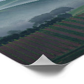 トスカーナの風景のポスター上のピンクの日の出 ポスター (角)