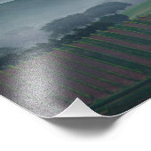 トスカーナの風景の上のピンクの日の出プリント フォトプリント (角)