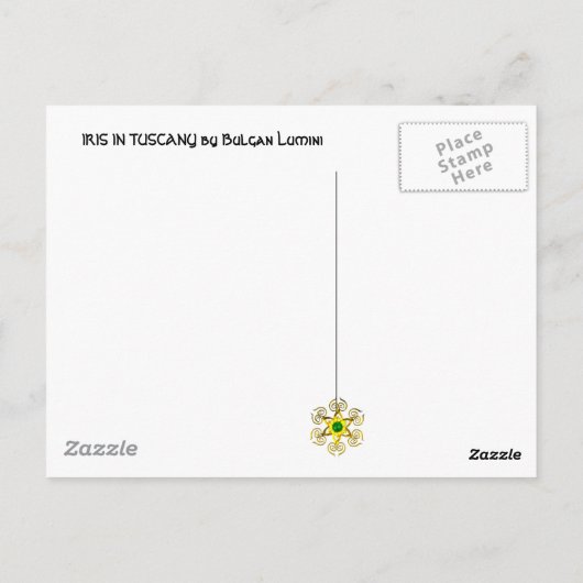 トスカーナの風景の中のアイリス ポストカード (裏面)