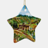 トスカーナの風景の古い農家 セラミックオーナメント (右)