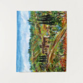 トスカーナの風景の古い農家 タペストリー (正面)