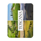 トスカーナの風景の旅行写真コラージュ マグネット (縦)