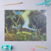 トスカーナの風景の松果樹 薄葉紙 (クラフト)