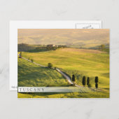 トスカーナの風景の白い道のポストカード ポストカード (正面/裏面)