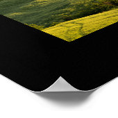 トスカーナの風景の白い道路ブラックポスタープリント ポスター (角)