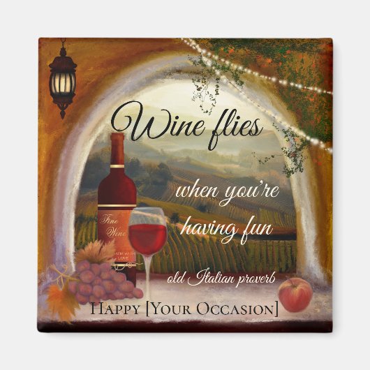 トスカーナの風景イタリアンアートワインマグネット マグネット (正面)