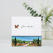 トスカーナの風景4，黄色の緑の白 招待状 (スタンド正面)