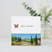 トスカーナの風景5、黄色 緑 白 招待状 (スタンド正面)