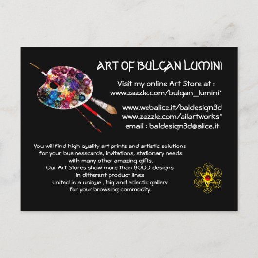 トスカーナの風景 - ひまわりが赤オレンジ色に咲く インビテーションポストカード (裏面)