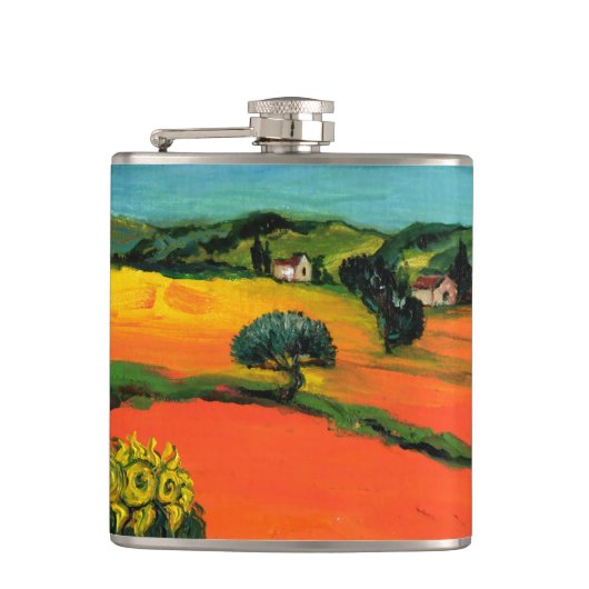 トスカーナの風景（ひまわり） フラスク (正面)