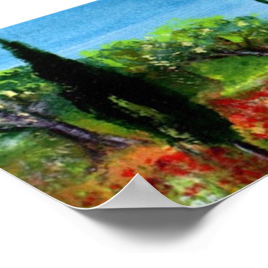 トスカーナの風景 ポスター (角)