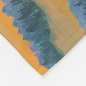 トスカーナの風景、個人画家、アクリル絵画 フリースブランケット (角)