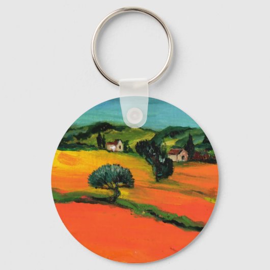 トスカーナの風景、詳細 キーホルダー (正面)