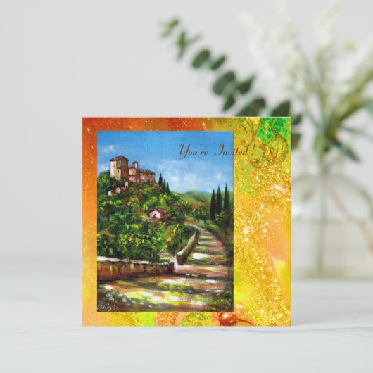 トスカーナの風景、赤緑黄色の輝き 招待状 (スタンド正面)