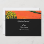 トスカーナの風景 , 青緑黄色オレンジ 招待状 (裏面)